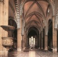 身廊に沿ってトルナブオーニ礼拝堂の眺め ルネッサンス フィレンツェ ドメニコ ギルランダイオ